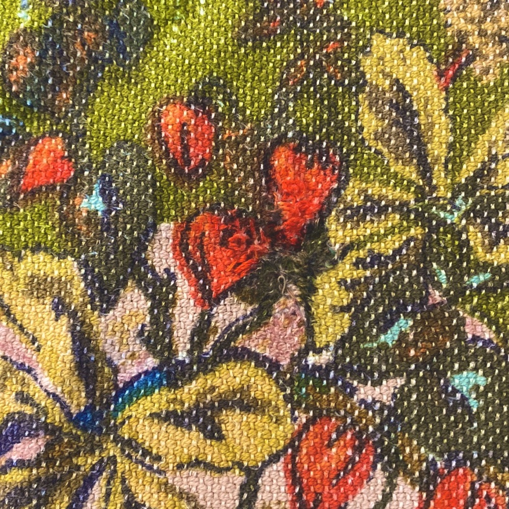 Vintage Rectangular Fringed Fruit Design Tablecloth 54" x 68" - Picture 15 of 16